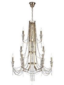 Armand French Gold Crystal Ceiling Lights Diyas Statement Crystal Fittings